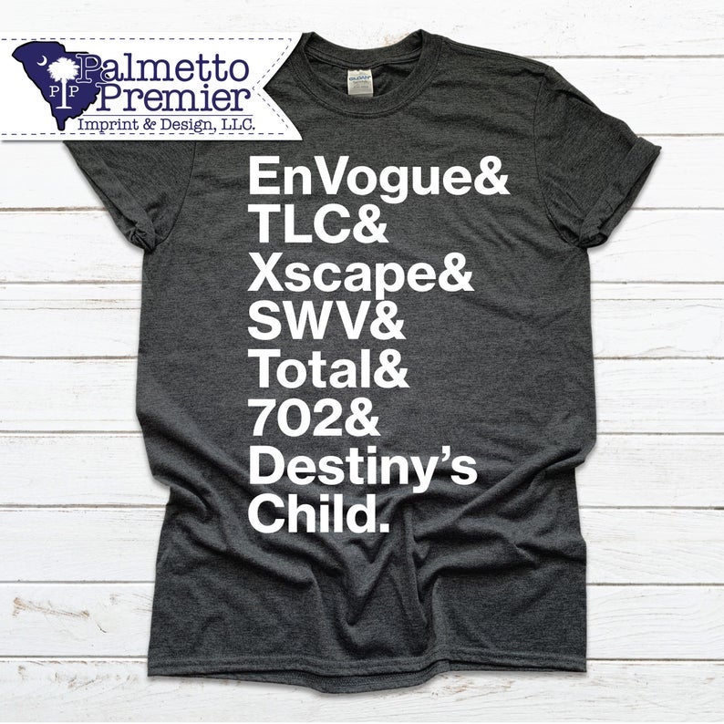 dark gray t-shirt that says