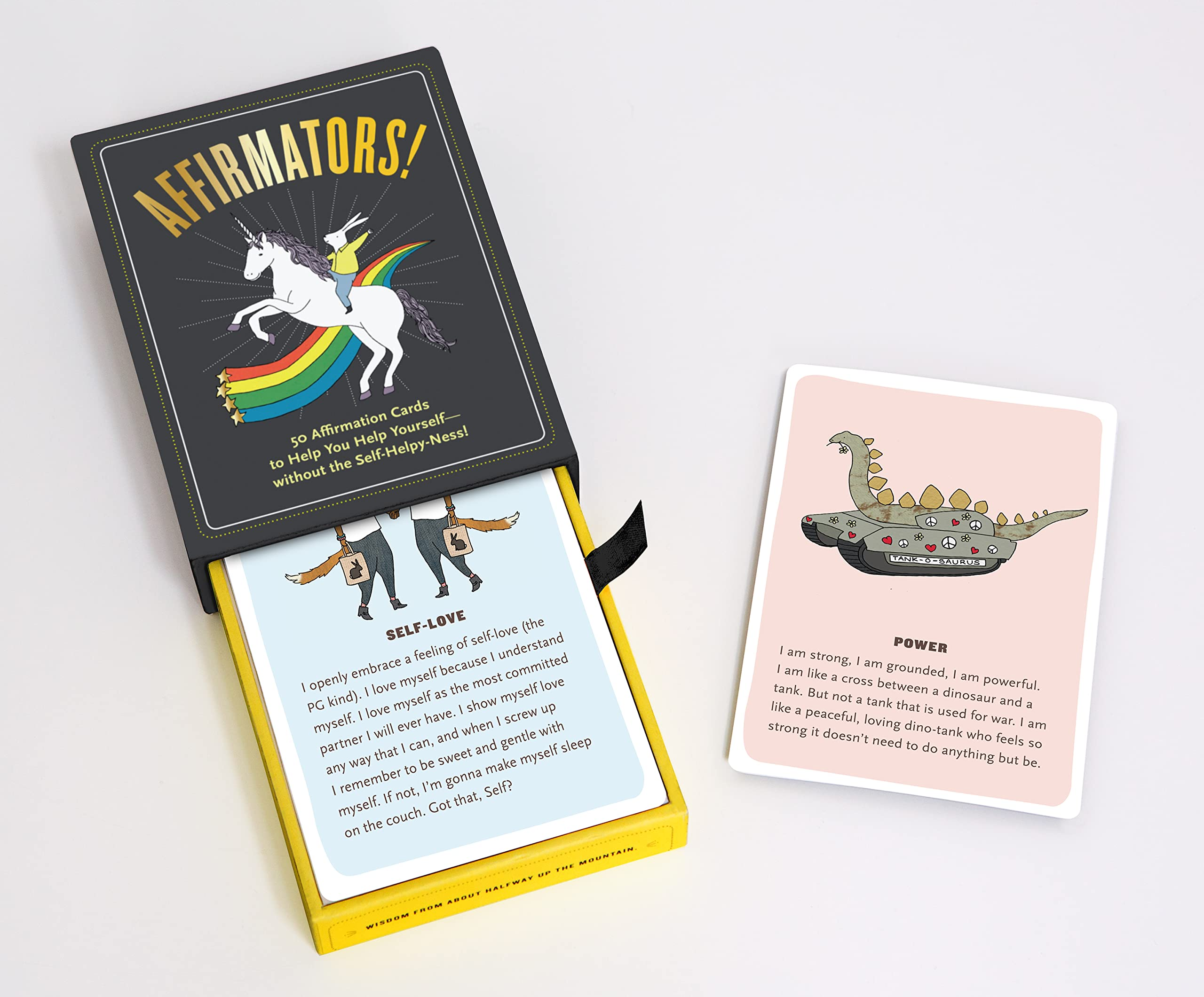 affirmation cards with themes of self-love and power