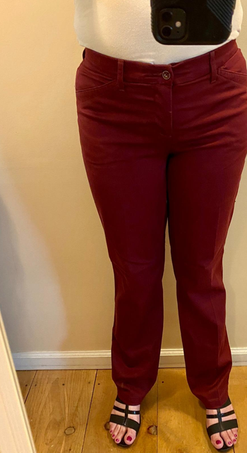 Image of reviewer wearing red pants