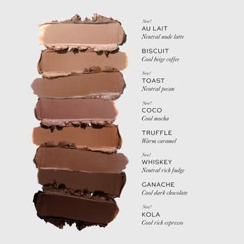 Au Lait, Biscuit, Toast, Coco, Truffle, Whiskey, Ganache, Kola. Descriptions alteration from nude to affluent espresso