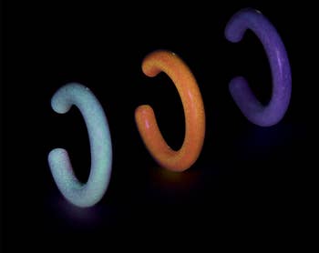 white/blue, orange, and purple glowing cuffs