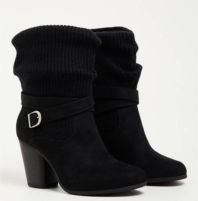 Image of black sweater boots