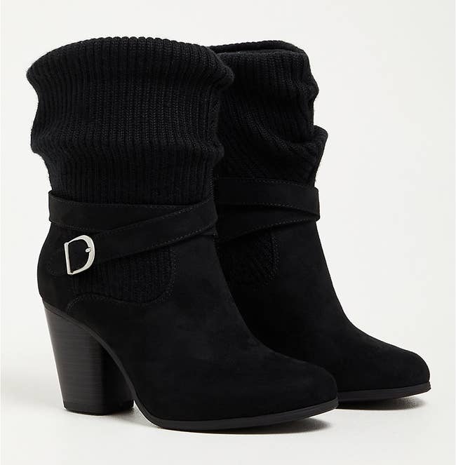 Image of black sweater boots