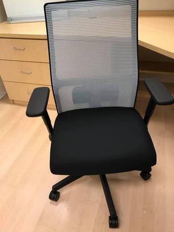 the front of a reviewer's chair