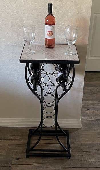 Reviewer image of the wine glass rack with white tabletop 