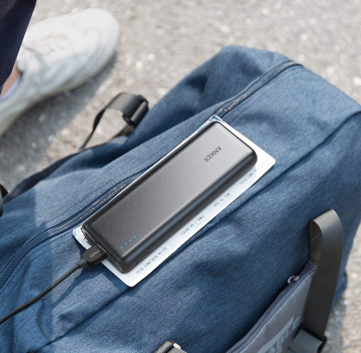 black portable charger
