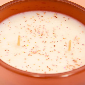 glitter in the top of a candle