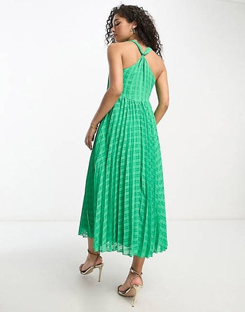 back view of the same model and dress