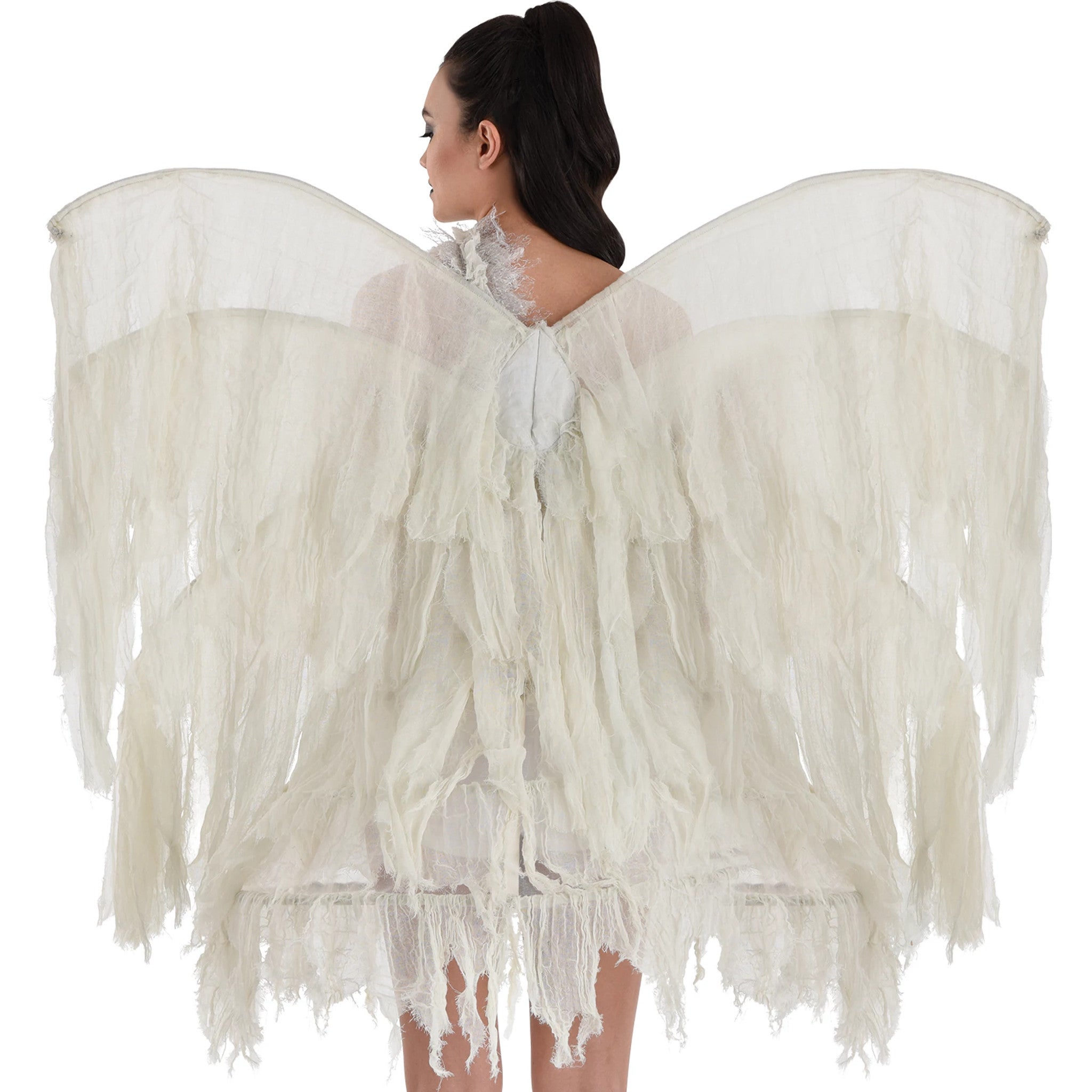White distressed wings