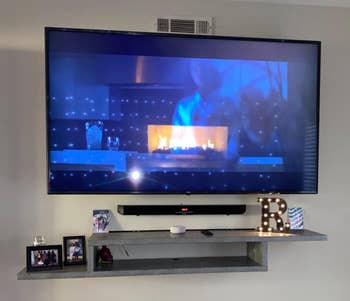 Reviewer image of gray TV stand