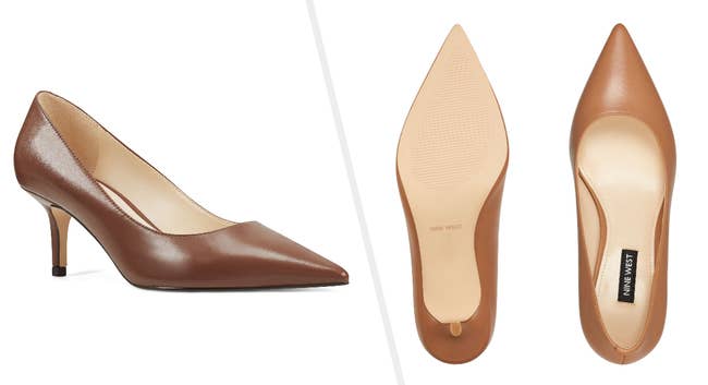 Two images of different shades of heels