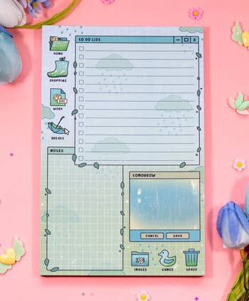 the blue retro style notepad