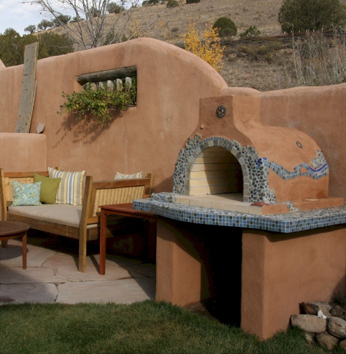 finished oven in backyard