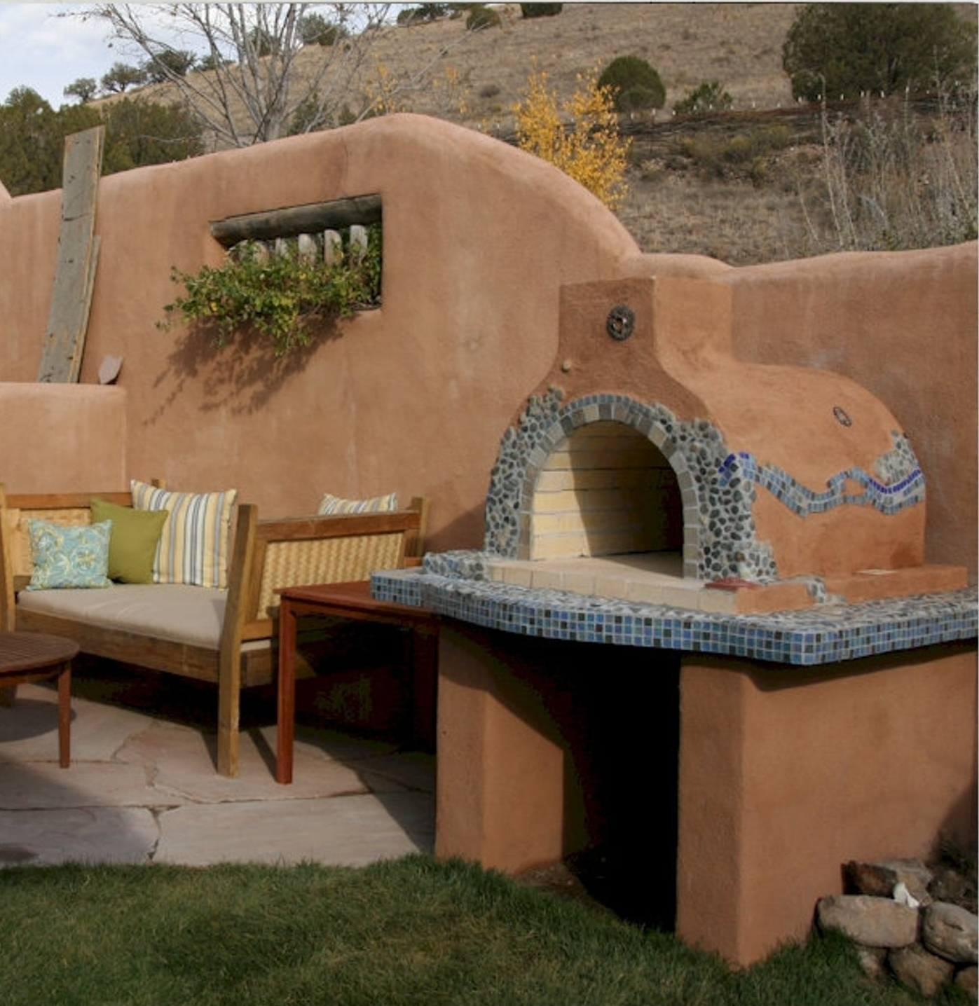 finished oven in backyard