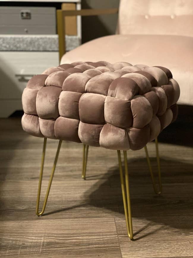 The blush pink ottoman