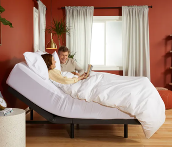 couple in adjustable bed