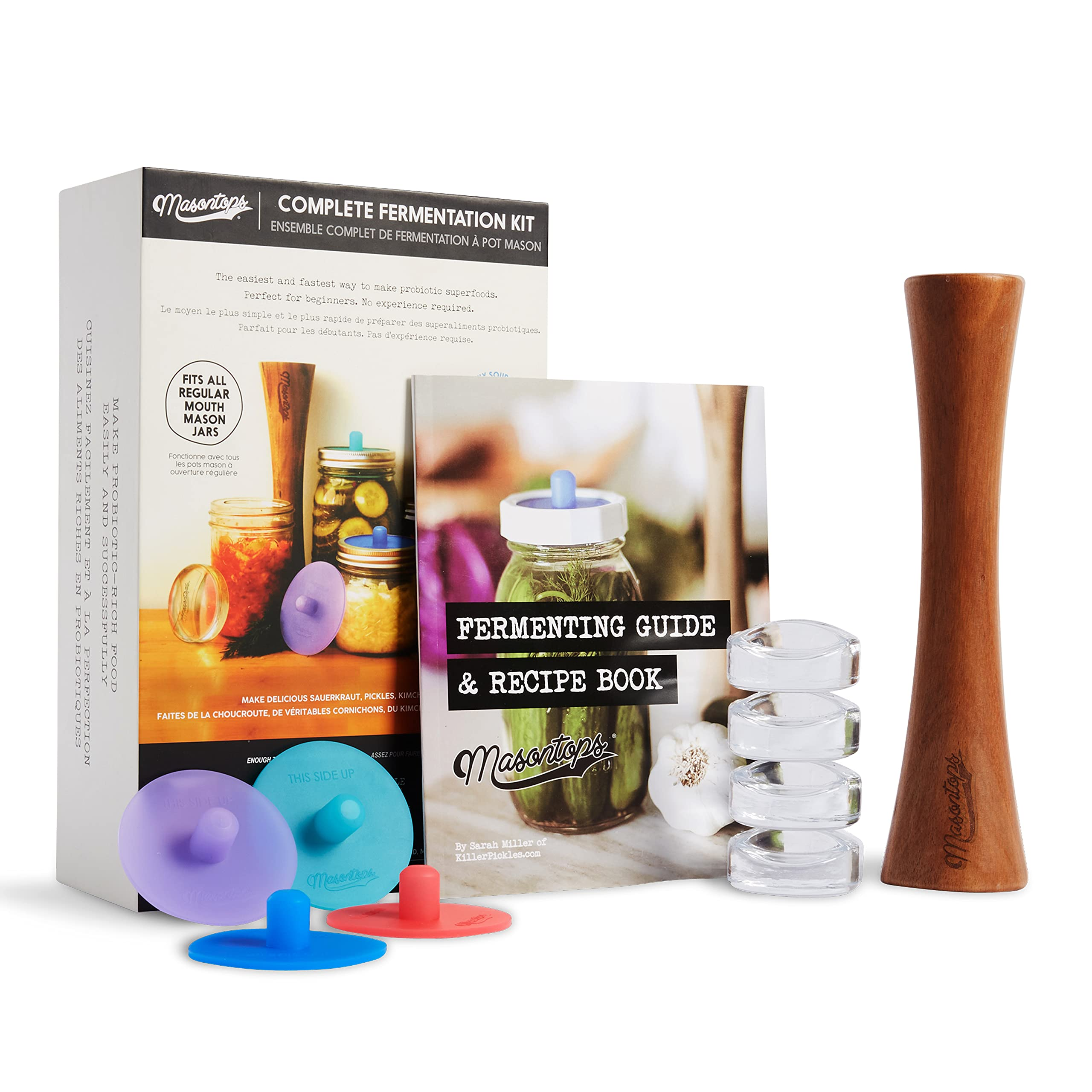 Complete fermentation kit with tools, lids, and look    publication  for location  fermentation