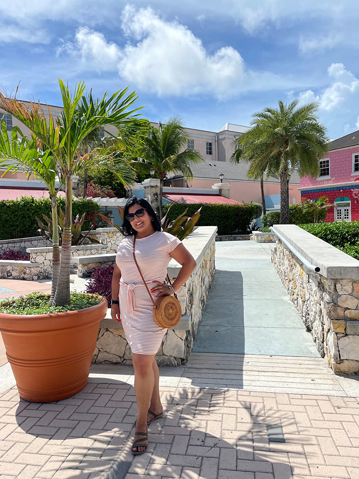 reviewer wearing the pinkish  and achromatic  version