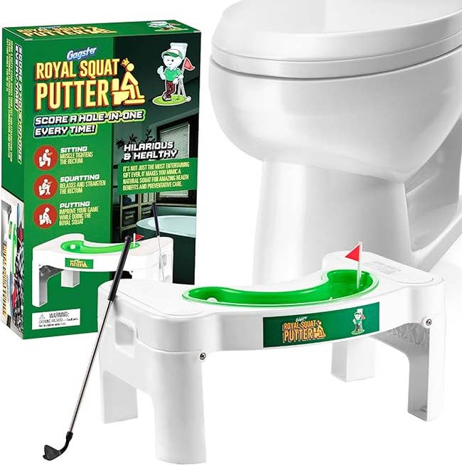 poop squatting stool with putting green