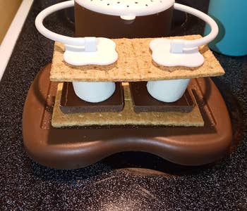 The s'mores maker ready for the microwave