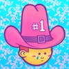 A little cowboy with a big 'number one' hat crying for joy