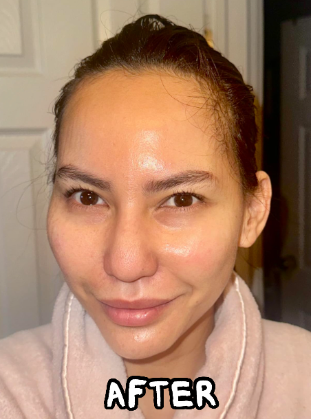 the reviewer aft  taking the disguise  disconnected  with glowing skin
