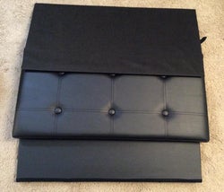 reviewer photo of the ottoman folded up