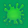 A green slime splatter