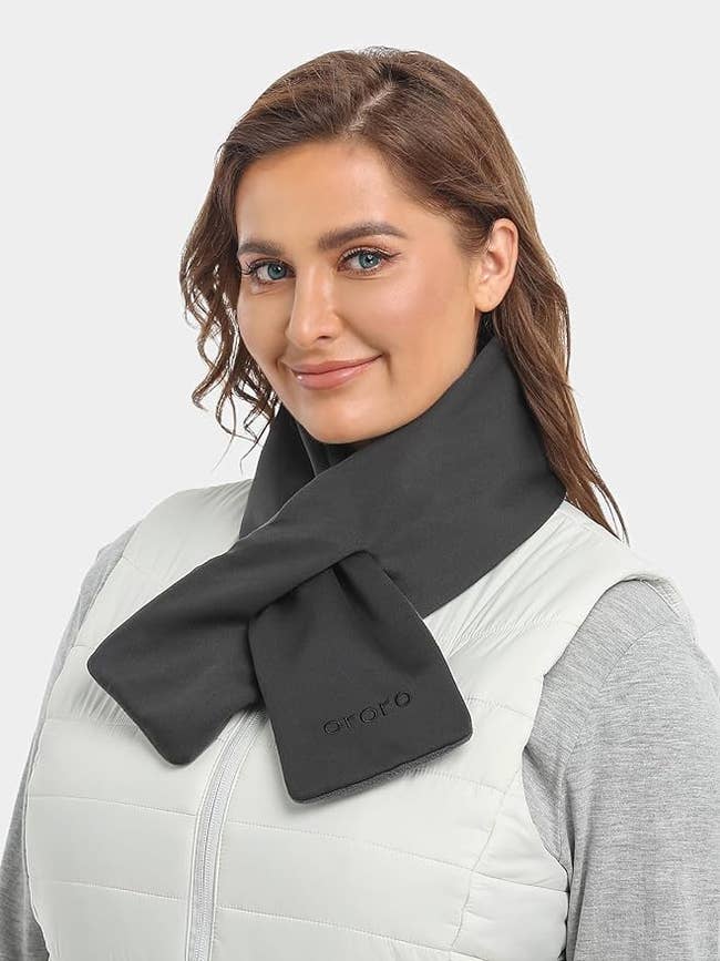 model wearing scarf
