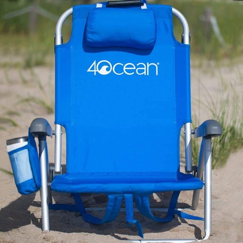 the blue 4ocean chair on a beach