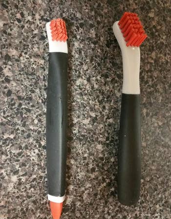reviewer photo of the two scrub brushes