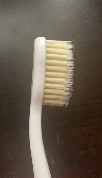 A close up of the toothbrush