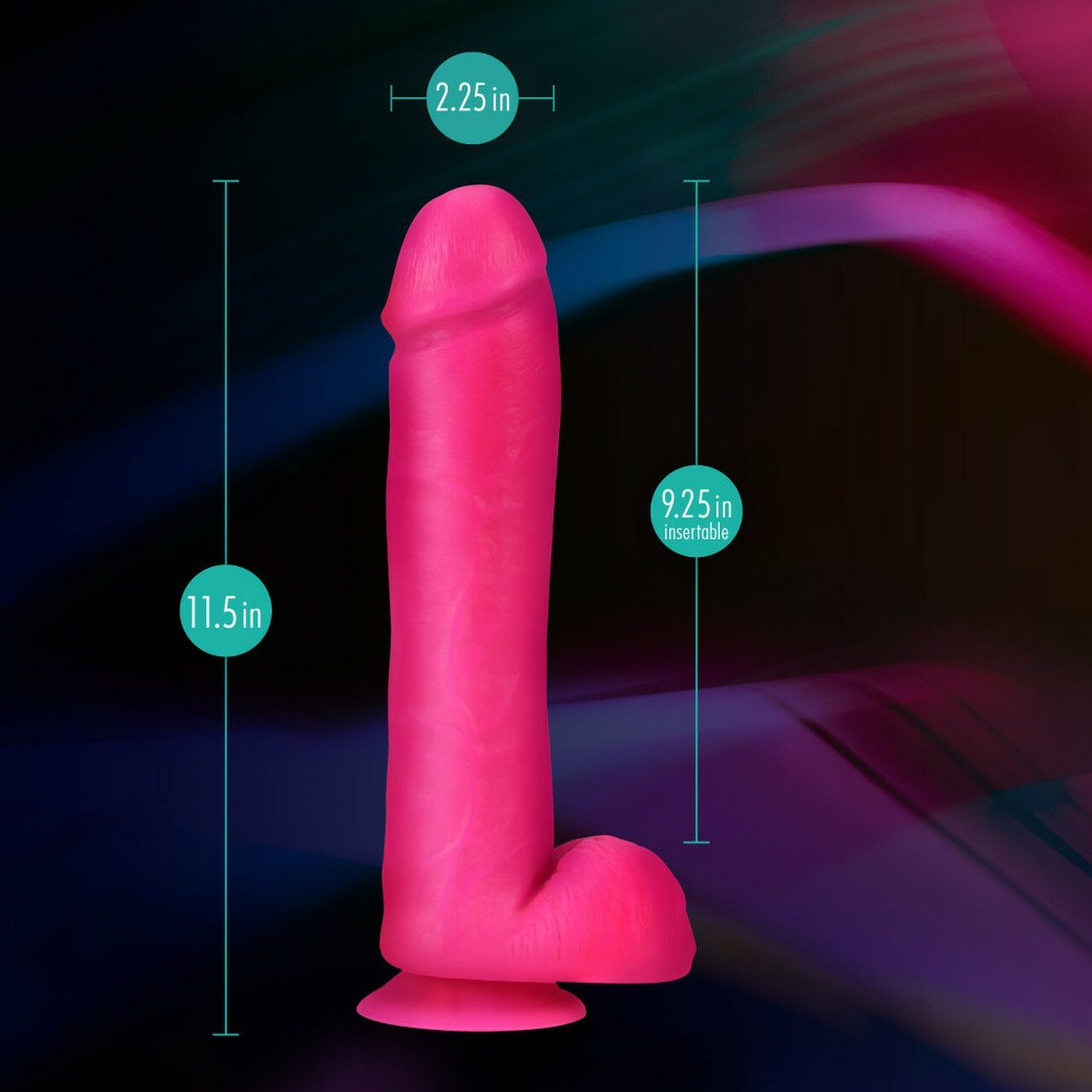 Pink dildo with measurements