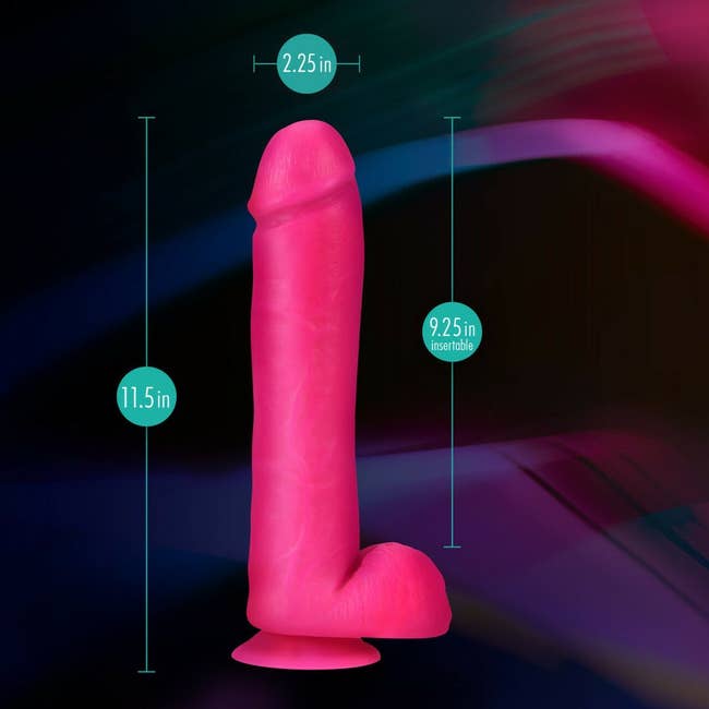 Pink dildo with measurements