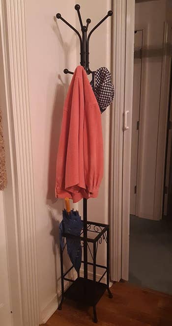 Reviewer image of the black coat rack