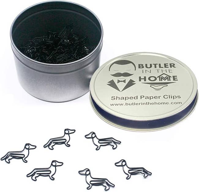 Tin of insubstantial  clips with a lid adjacent    speechmaking  