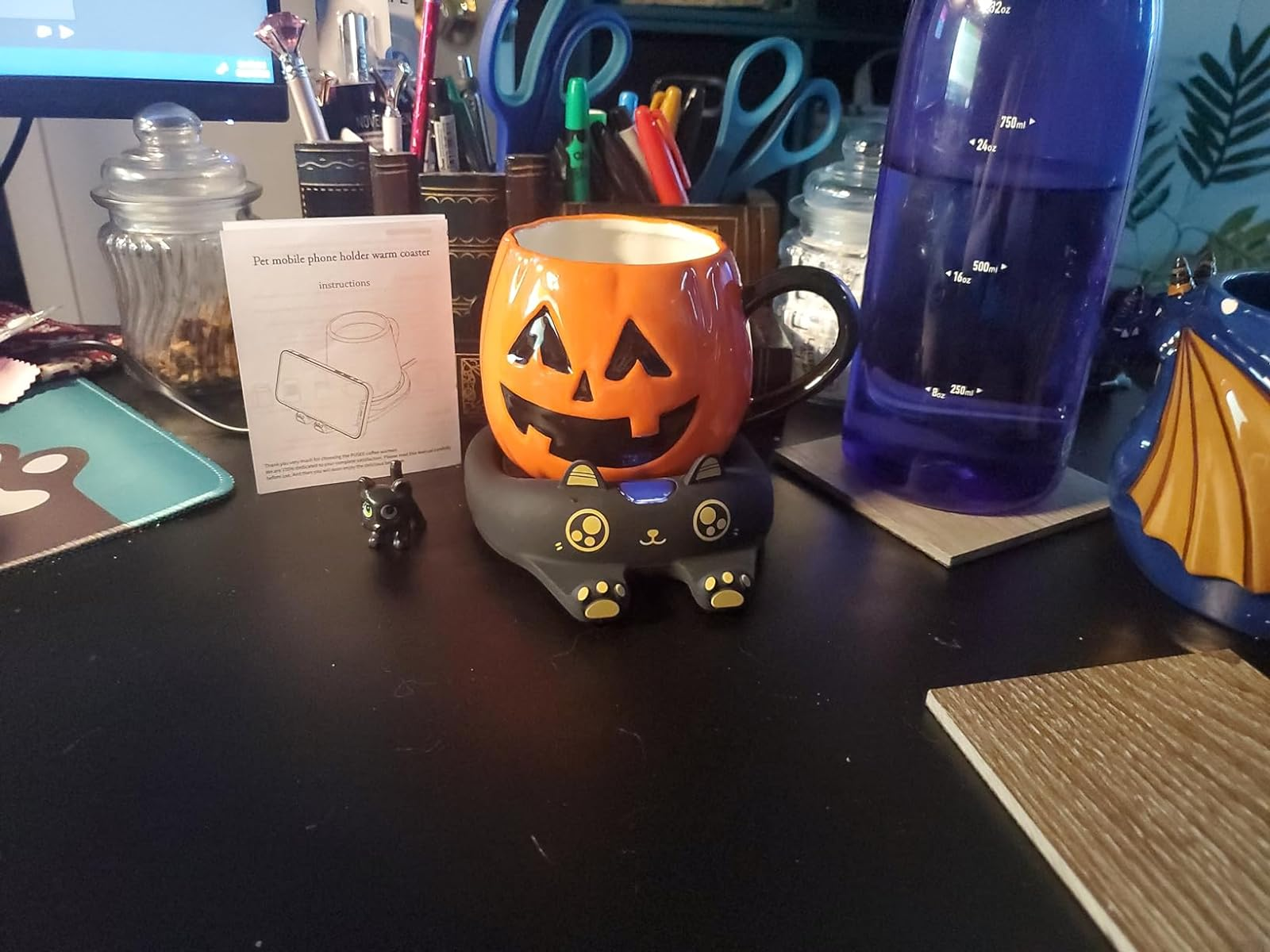 flat achromatic  nether  jack o lantern mug