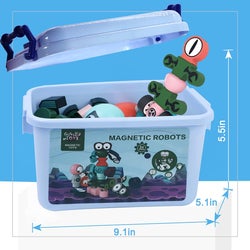 Image of bin that robot toys are stored in