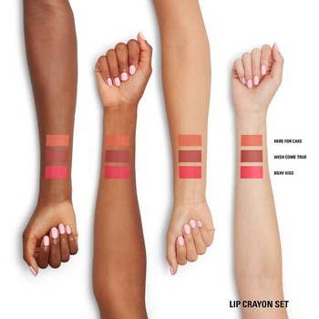 four different skin tones showcasing the colors of the 