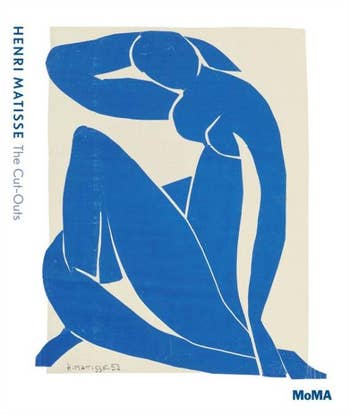 the cover of the book featuring a blue cut-out artwork by Matisse