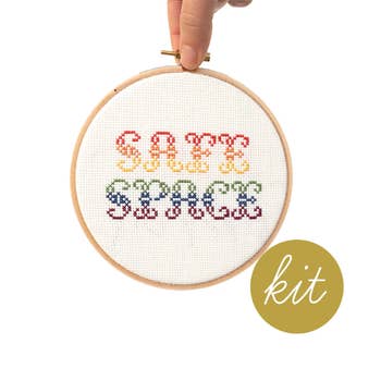Embroidery hoop featuring the words