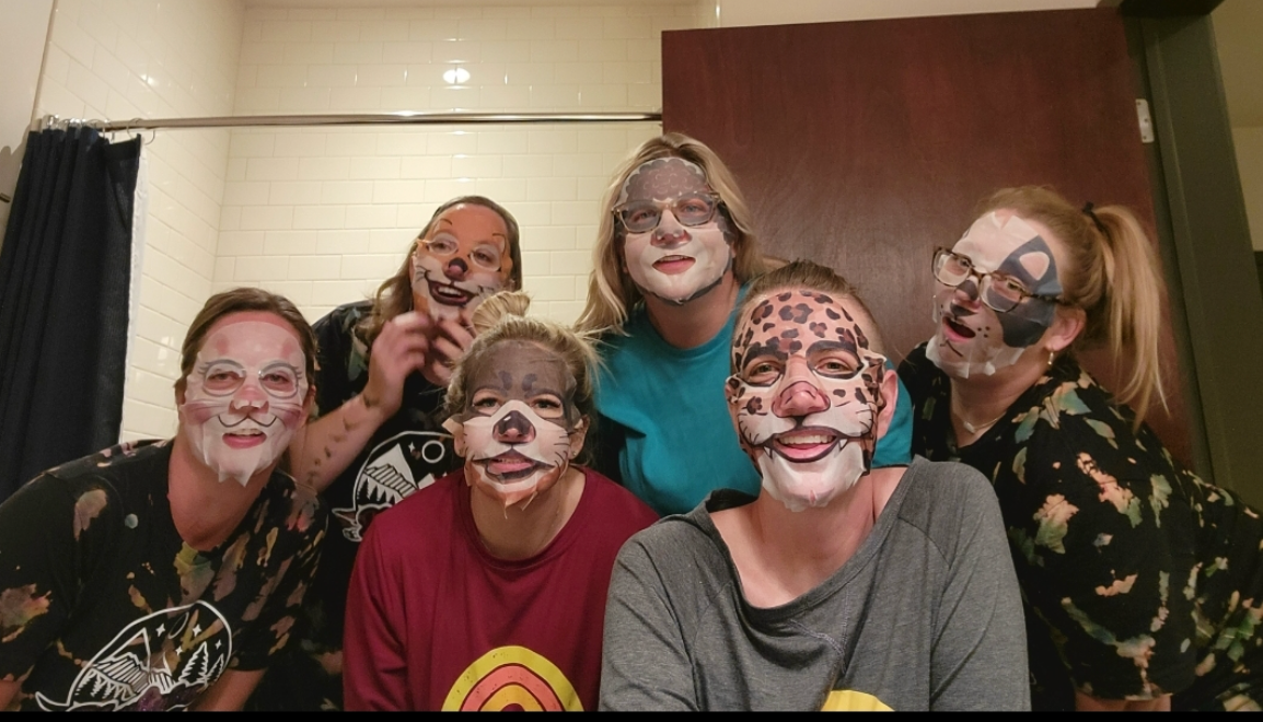 Reviewers in the animal shaped face masks 