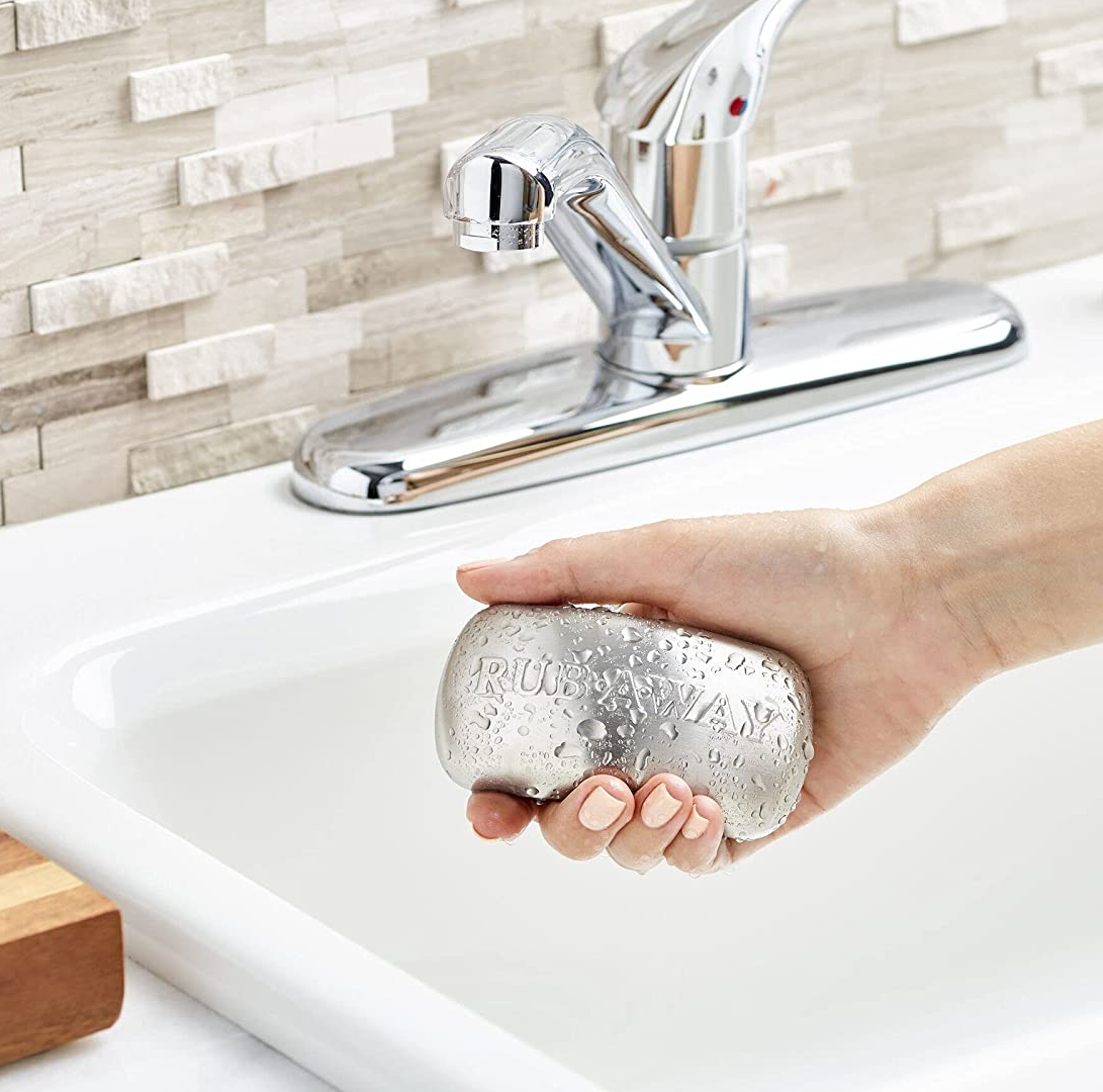 model using soap bar-shaped stainless steel, with the text