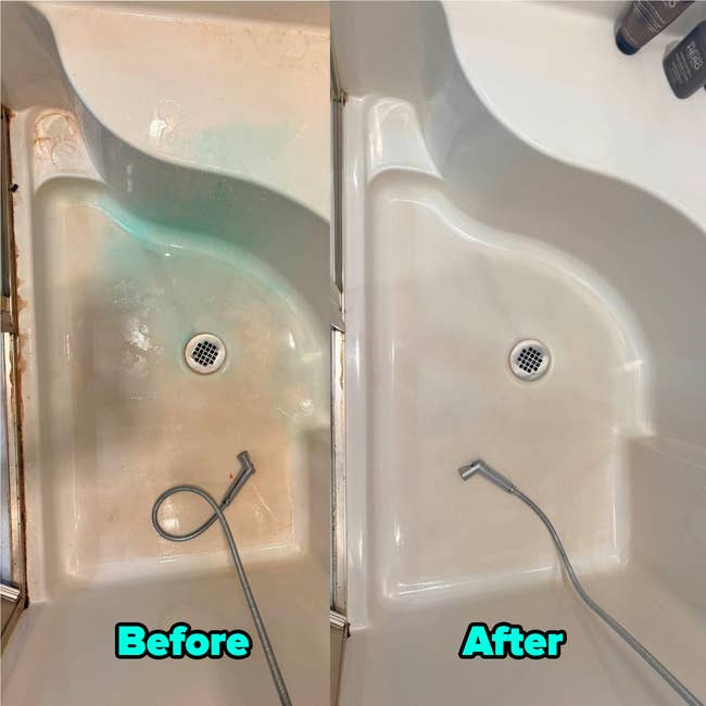 Before-and-after examination of a ablution showing a cleaned and shiny aboveground with reduced grime