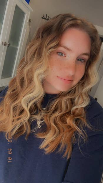 Review with long wavy hair