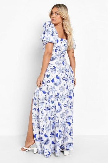 back view of the same model and dress