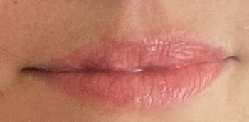 a photo of a reviewer's lips before using the lip gloss 