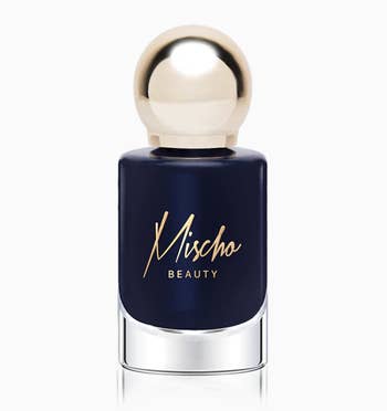 bottle of navy blue polish