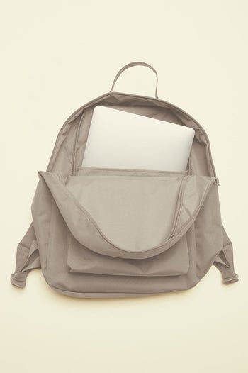 interior of the quartz backpack with a laptop in it