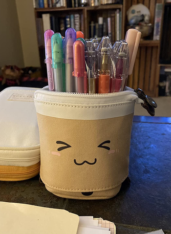 1 Simple Snap Pen Pencil Bag, Small Fresh Beard Pattern, Large Capacity  Student Stationery Bag, Pencil Bag, Storage Bag, Random Colors Shipped